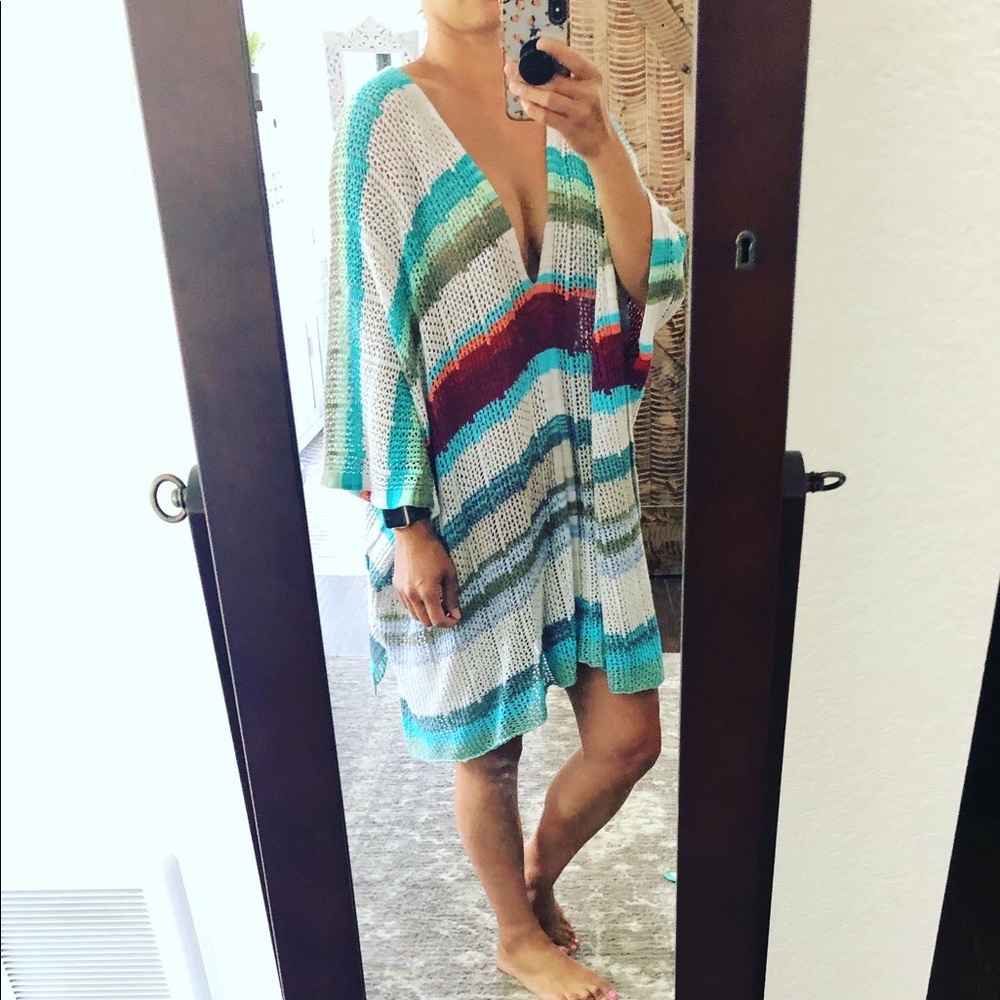Goddis Rainbow Knitwear Poncho/coverup M/L